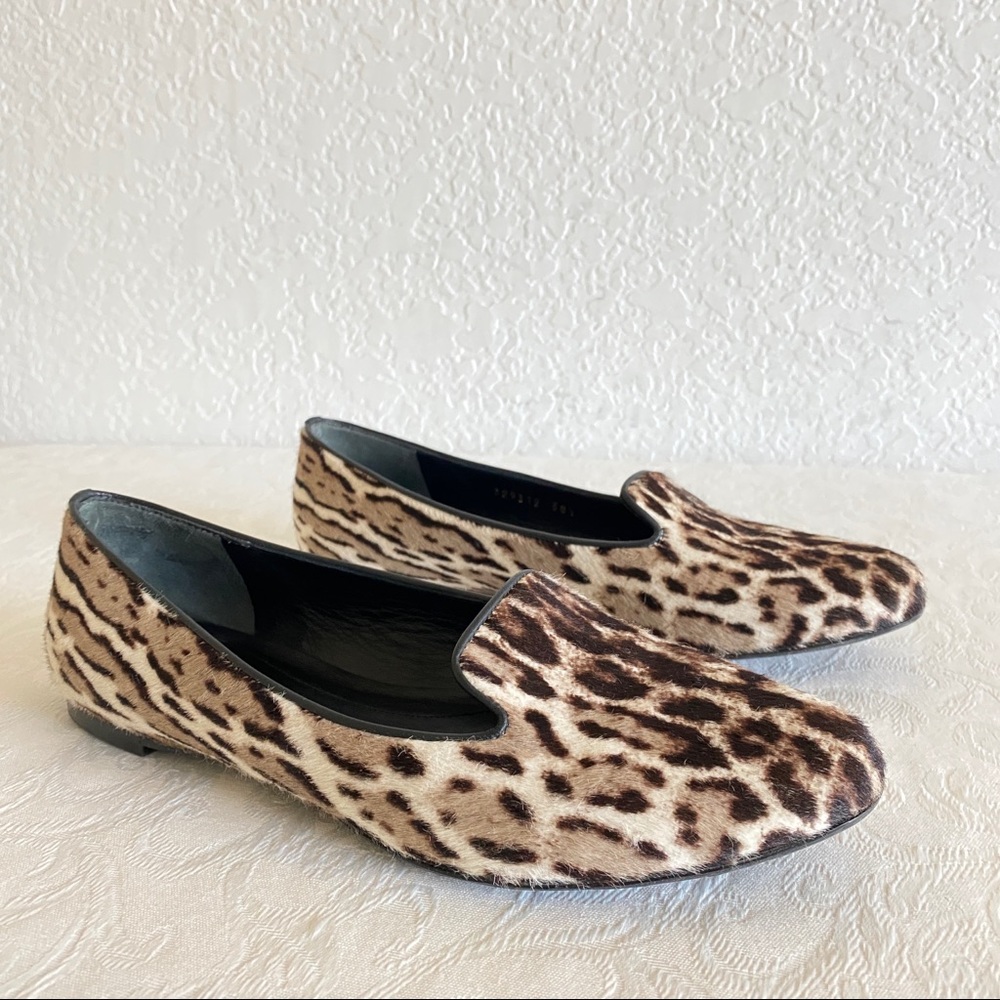 Alexander McQueen Leopard-print calf hair loafers